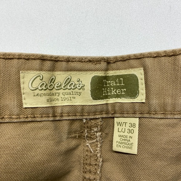 Cabela's Trail Hiker Cargo Pants Mens 38 X 30 Brown Pockets Straight Leg Zip Fly - Picture 9 of 16